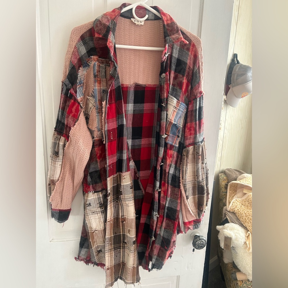 POL Pink, Red and Black Knit Cardigan - Picture 2 of 4